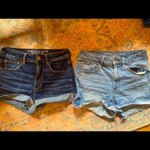 High waisted denim shorts